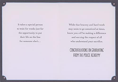 Police Academy Graduation Congratulations Card - Bravery & Honor