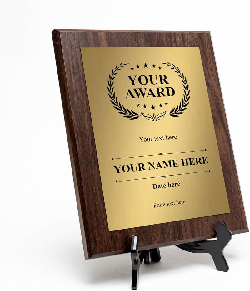Customizable Wooden Plaque Award for Recognition Gifts