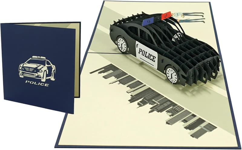 Police Graduation Pop-Up Card with Envelope