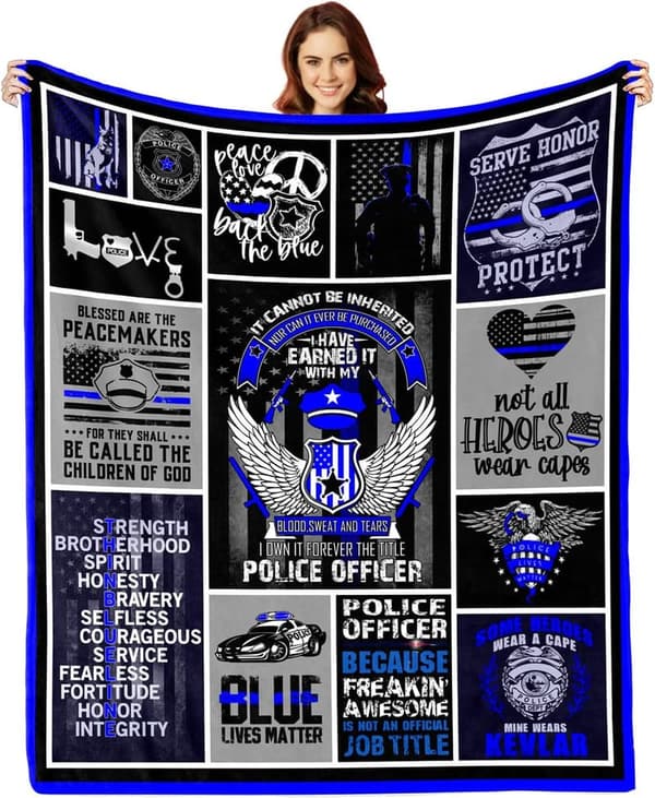 Birthday Gifts for Police Officers - Ultra-Soft Flannel Throw Blanket 50
