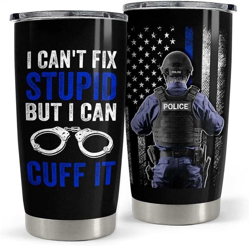 Police Officer Stainless Steel Tumbler - 20oz Gift for Men