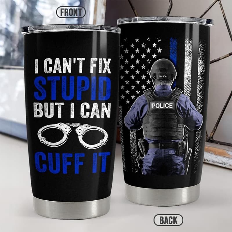 Police Officer Stainless Steel Tumbler - 20oz Gift for Men