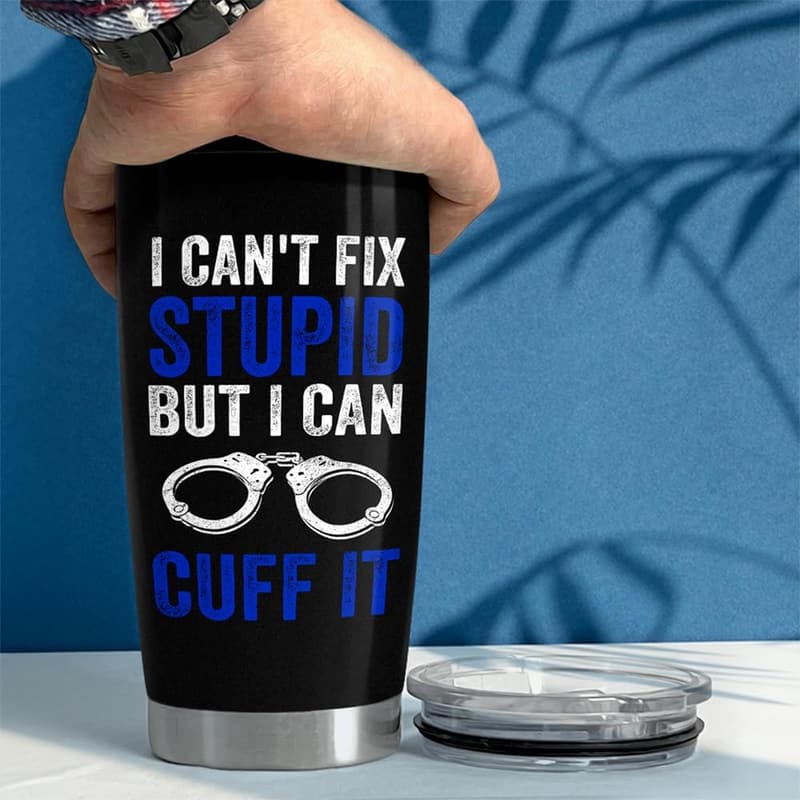 Police Officer Stainless Steel Tumbler - 20oz Gift for Men