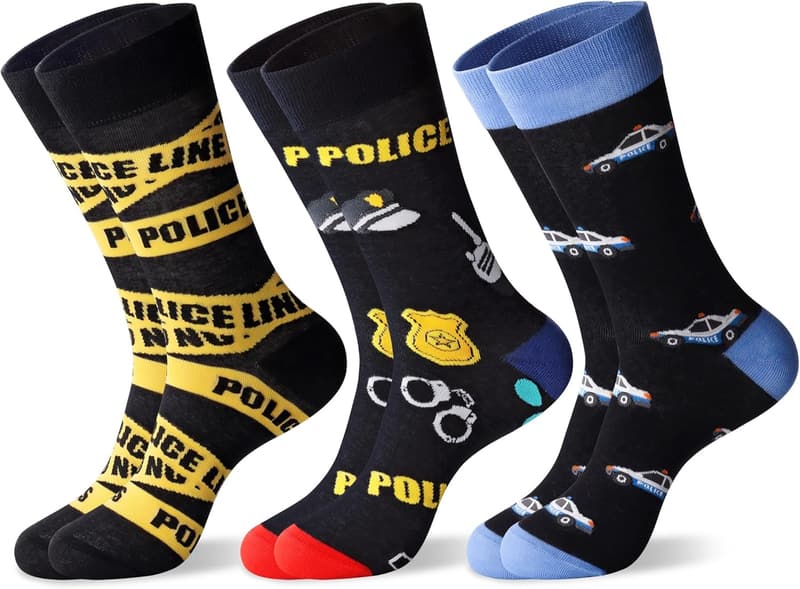 Funny Funky Dress Crew Socks for Men, Dad, or Grandpa