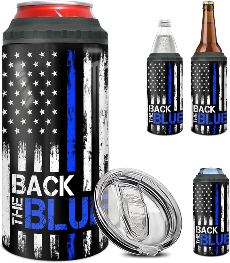 Police Graduation 4-in-1 Tumbler & Can Cooler - Stainless Steel