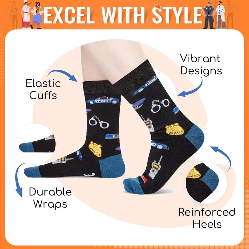 Geek-Themed Socks for Men and Women - Chef, Bus Driver, Fireman