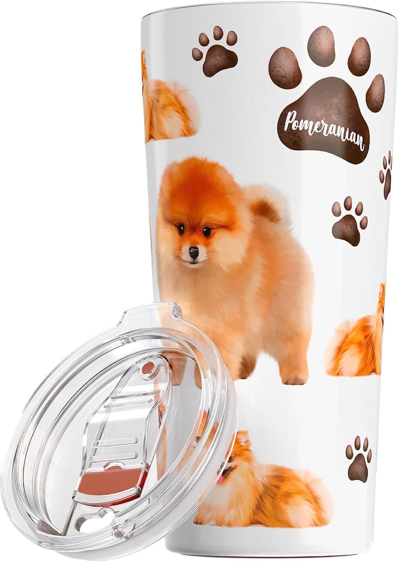 Pomeranian Insulated Tumbler for Dog Parents - 20oz, Dishwasher Safe