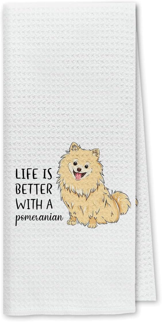 Cute Pomeranian Kitchen Towels - Absorbent Hand Towels for Dog Lovers