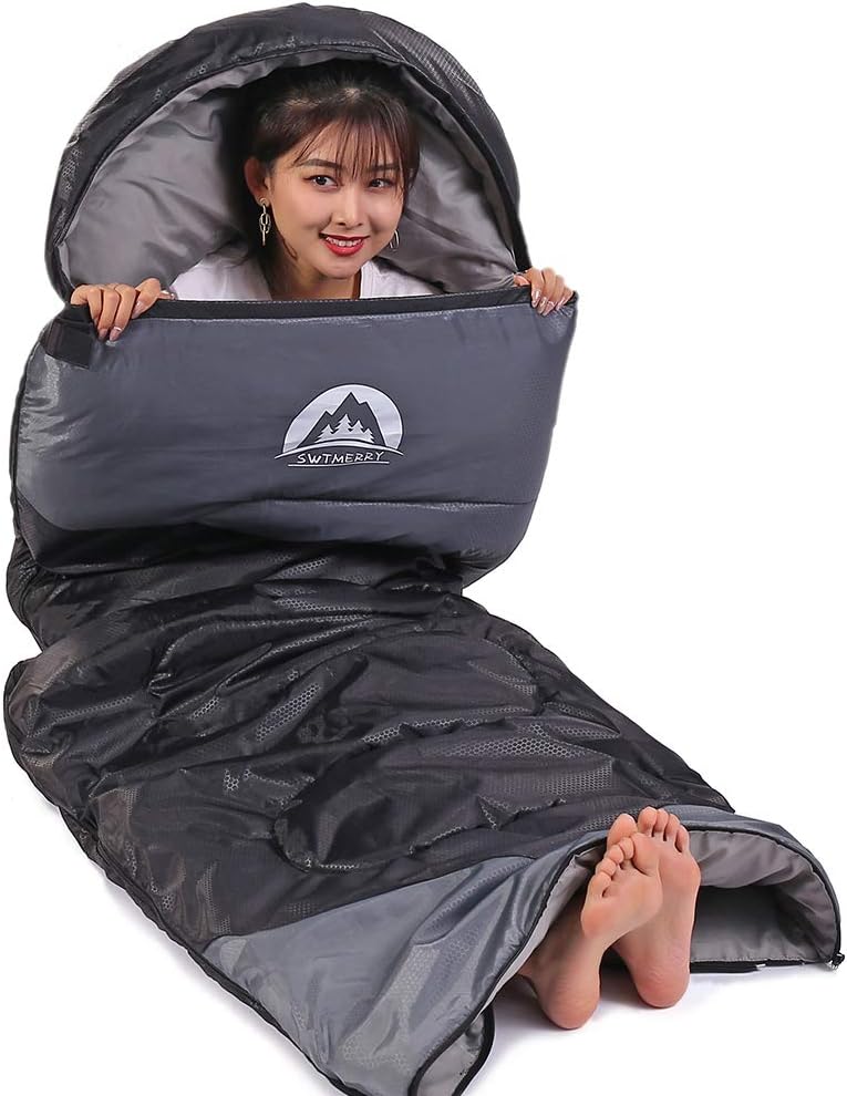 3-Season Lightweight Waterproof Sleeping Bag for Kids & Adults