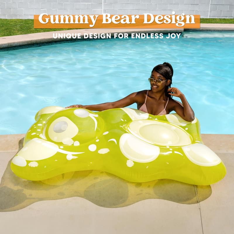 Inflatable Gummy Bear Pool Float - Fun Water Raft for Parties