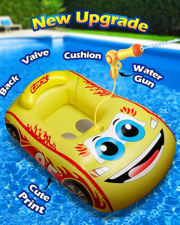 Kids Pool Float with Water Gun for Ages 3-8 - Summer Fun Toy