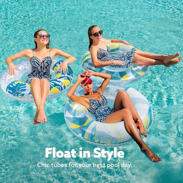 Glitter Inflatable Pool Floats (3 Pack) for Kids & Adults
