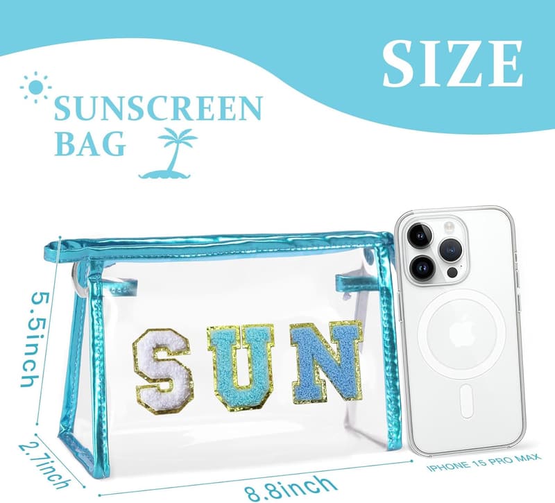 Personalized Clear Makeup Bag – Waterproof Travel Pouch for Women