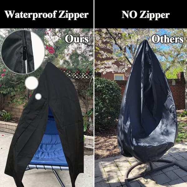 Waterproof Patio Chaise Lounge Cover with Zipper – 73 Inch