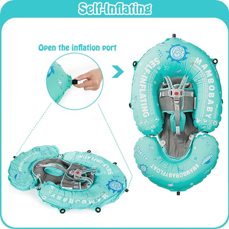Baby Pool Float with Canopy & UPF50+ Protection - Green
