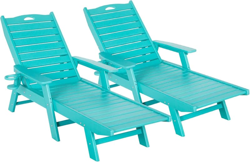 Adjustable Pool Lounge Chair Set for Outdoor Relaxation, 2-Pack