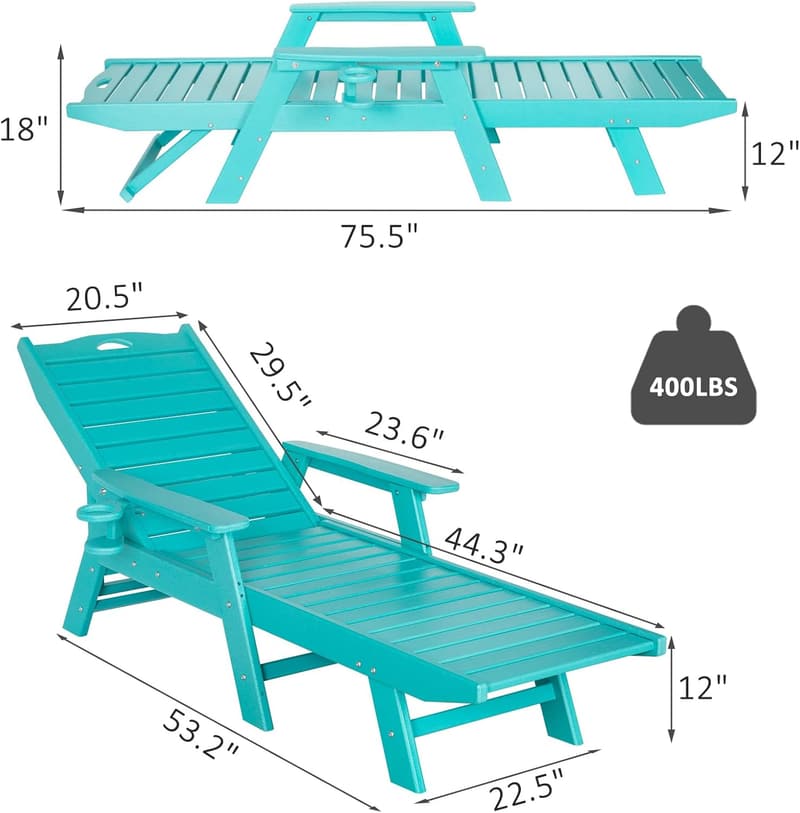 Adjustable Pool Lounge Chair Set for Outdoor Relaxation, 2-Pack