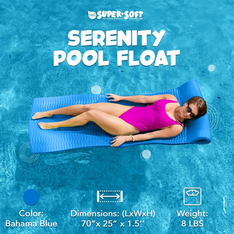 Vinyl Coated Foam Pool Float Mat with Built-in Pillow