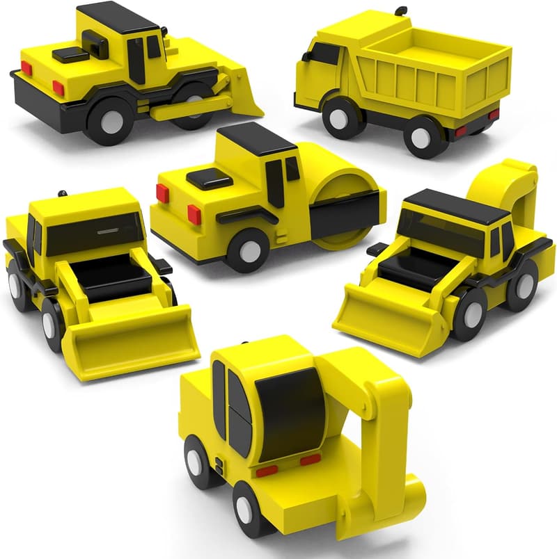 Mold-Free Bath Toys for Baby & Toddler - 6 Soft Trucks Pack