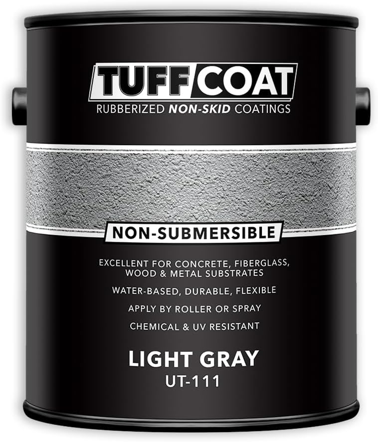 Light Gray Non-Skid Coating - 1 Gallon, Rubberized, Water-Based