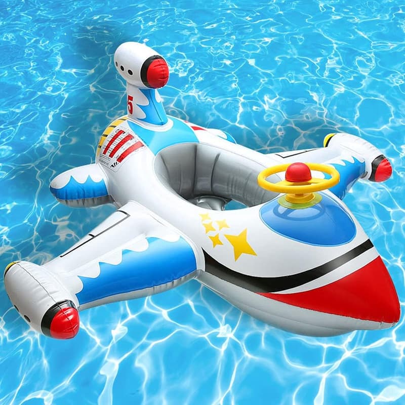Inflatable Baby Swim Float with Steering Wheel for Kids 1-4