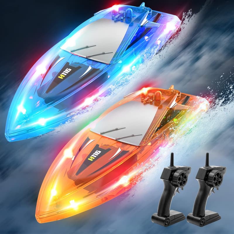 Remote Control LED Light Boat Toys for Kids & Adults