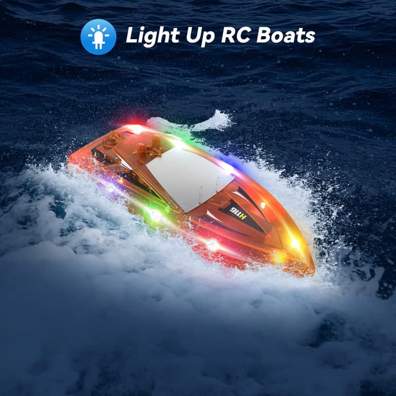 Remote Control LED Light Boat Toys for Kids & Adults