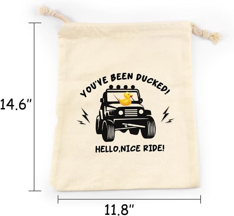 Rubber Duck Drawstring Bag - 13x10 inches, Fun Gift Idea