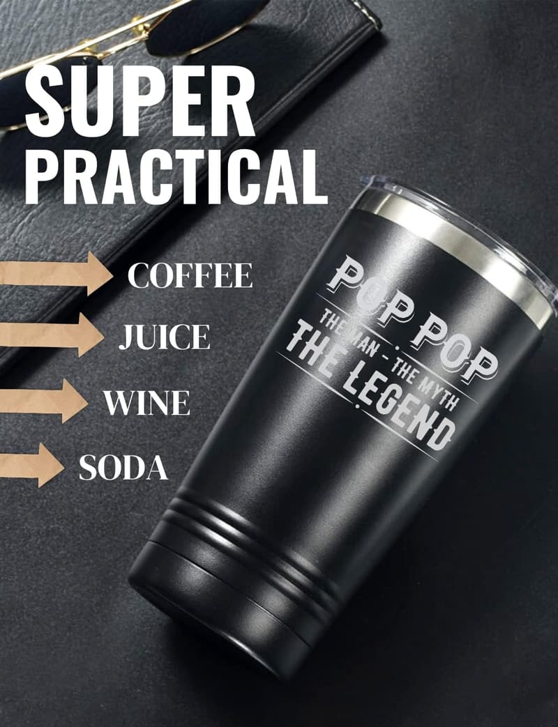 Father's Day Stainless Steel Tumbler for Grandfather - 20oz