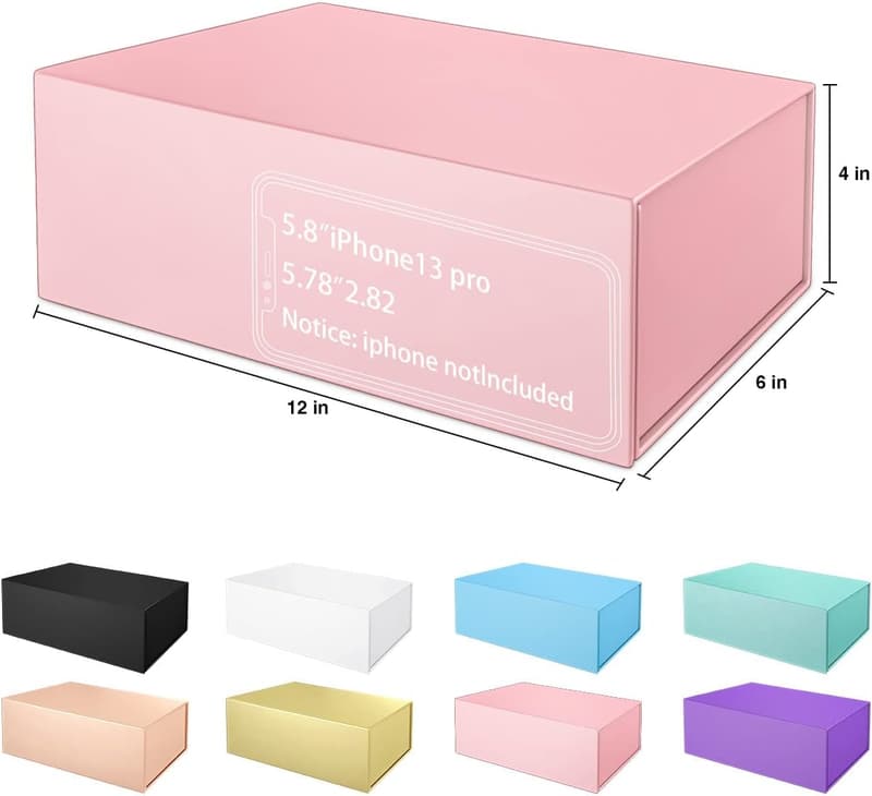 Pink Magnetic Closure Gift Box for Birthdays and Bridesmaids