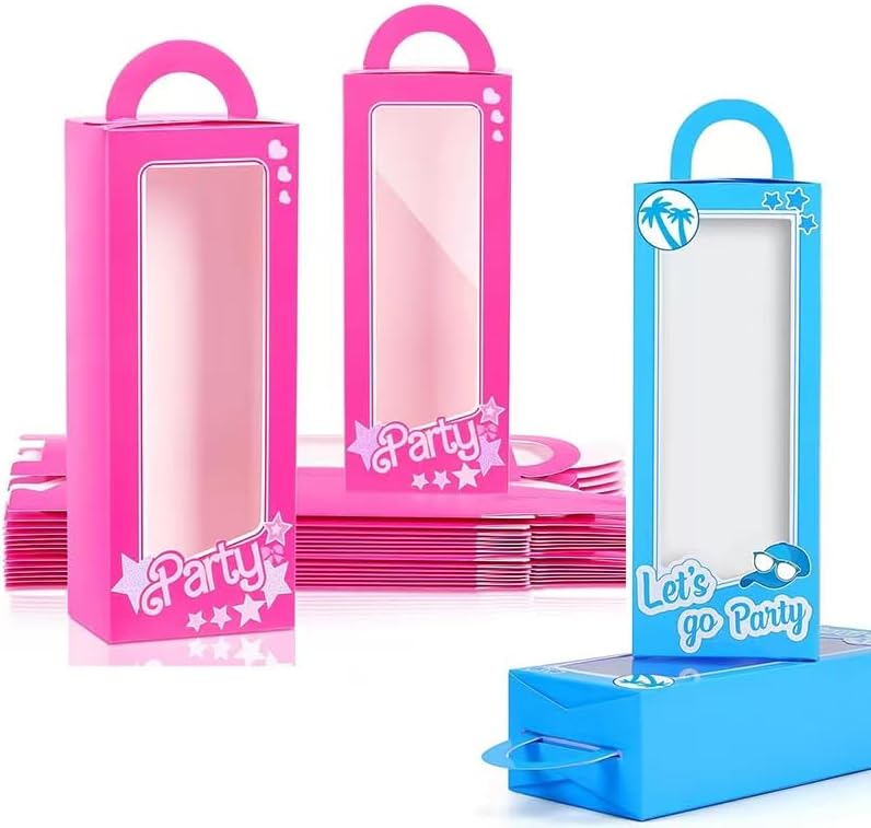 Bachelorette Birthday Party Favor Boxes - 12PCS Pink & Blue