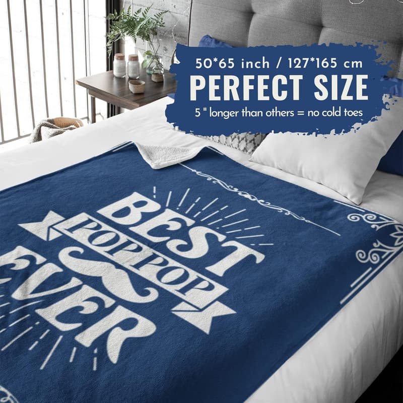 Best Pop Pop Ever Throw Blanket for Grandpa - 50