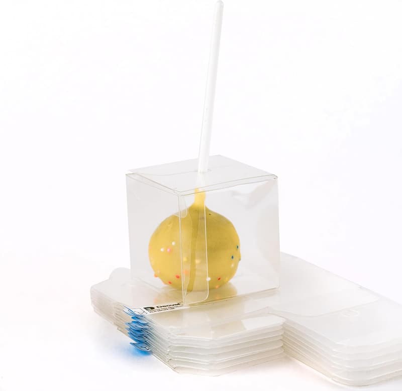 Wedding Party Favor Cake Pop Boxes - Clear Plastic, 100 Pack
