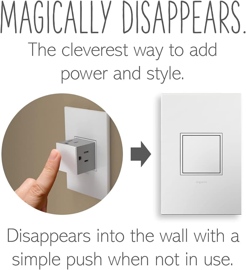 Gloss White 20Amp Pop-Out Outlet with Wall Plate
