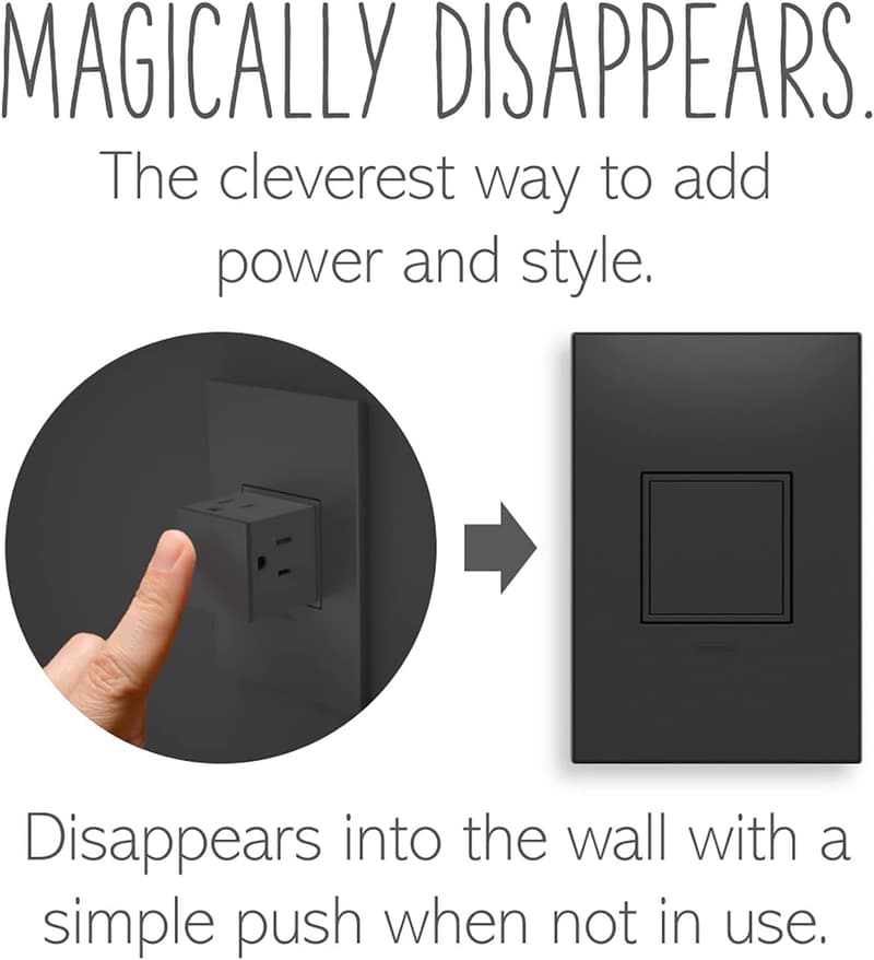 Graphite 15Amp Pop-Out Outlet with Wall Plate