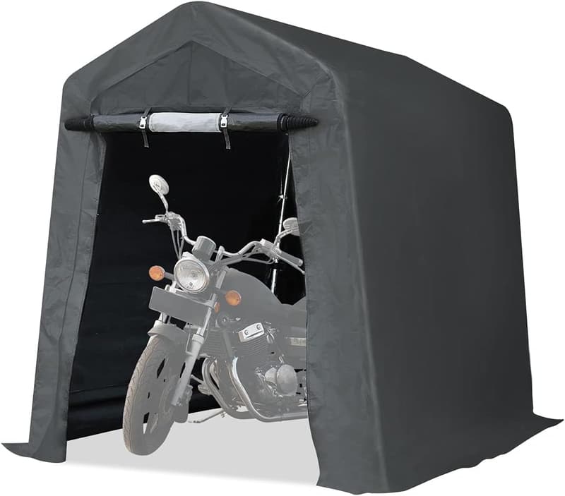Portable 6x8 ft Waterproof Outdoor Storage Shed with Zipper Doors