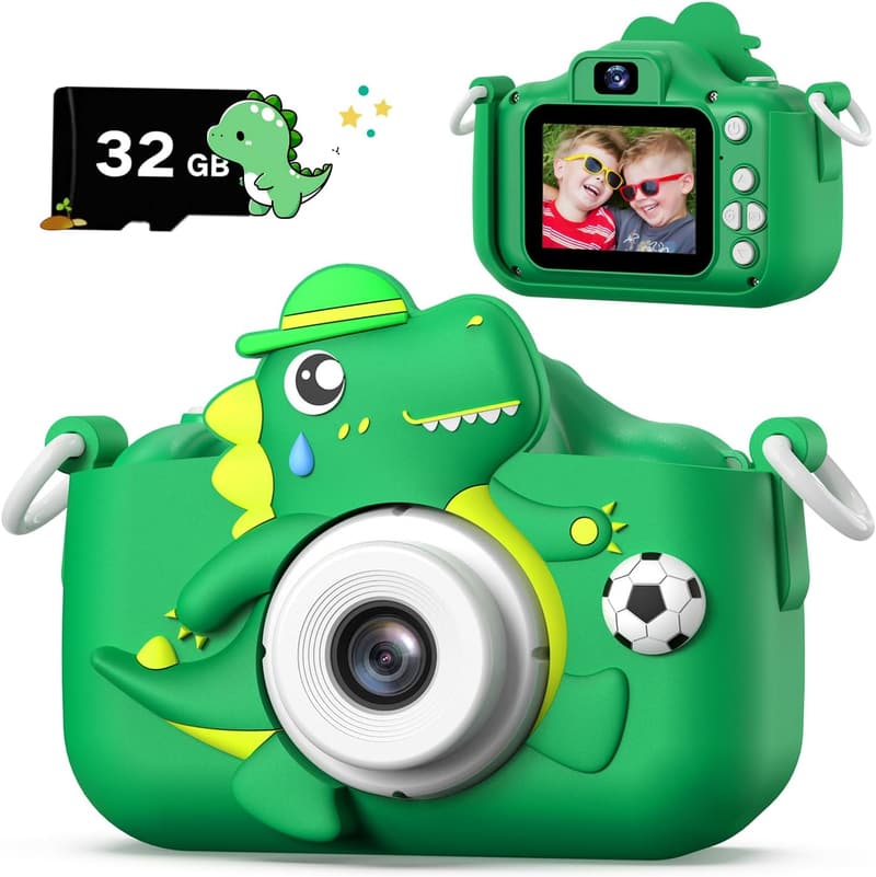 Toddler Dinosaur Camera with SD Card - Fun Gift for Kids 3-12