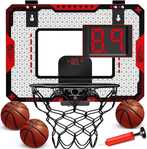 Indoor Basketball Hoop with Scoreboard for Kids 5-10 Years