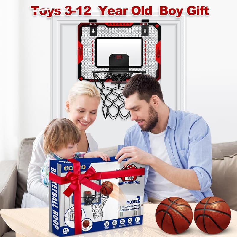 Indoor Basketball Hoop with Scoreboard for Kids 5-10 Years