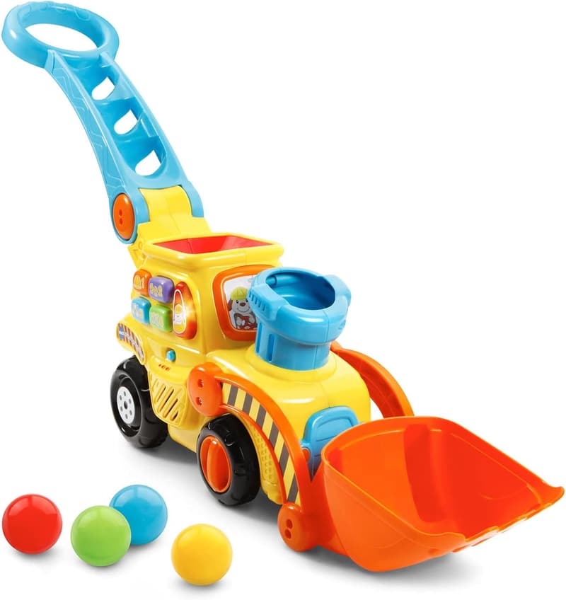 VTech Push and Pop Bulldozer Toy for Kids, Yellow