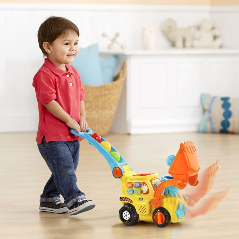 VTech Push and Pop Bulldozer Toy for Kids, Yellow