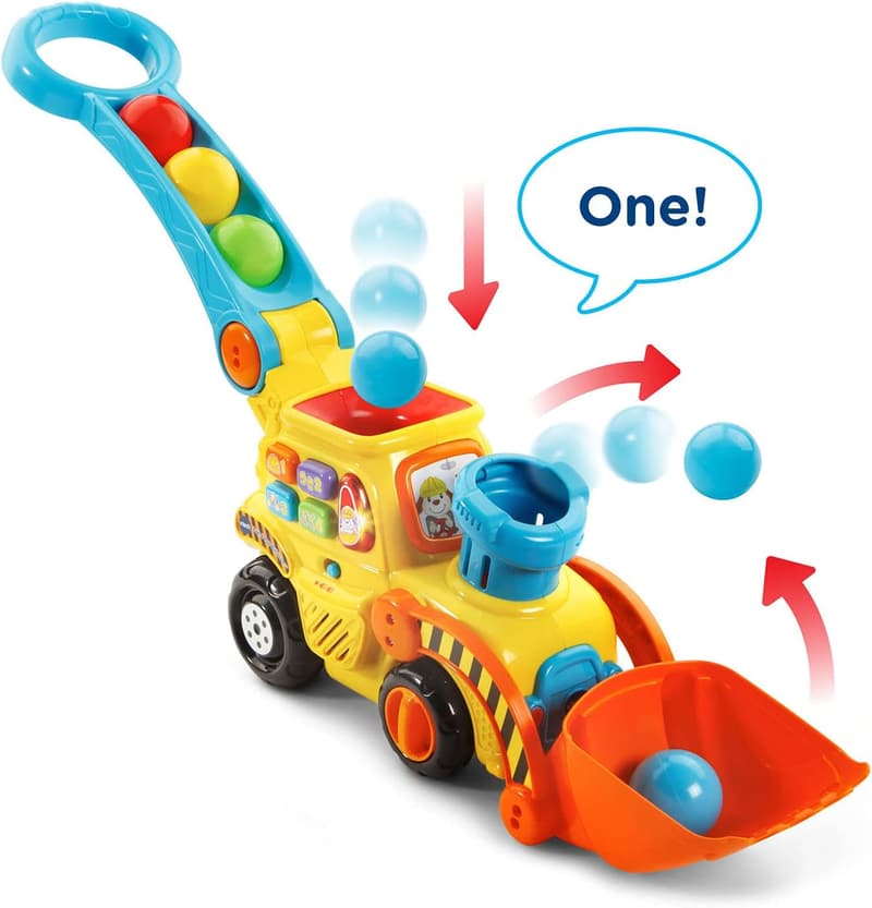 VTech Push and Pop Bulldozer Toy for Kids, Yellow