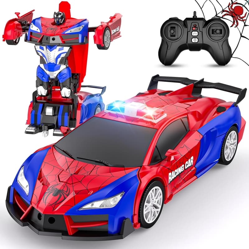 Transforming RC Car for Kids Ages 8-12, 1:18 Scale Robot Car