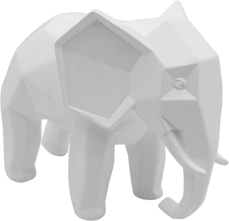 Modern Resin Geometric Elephant Sculpture for Home Decor