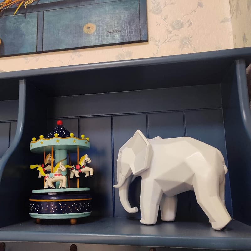Modern Resin Geometric Elephant Sculpture for Home Decor