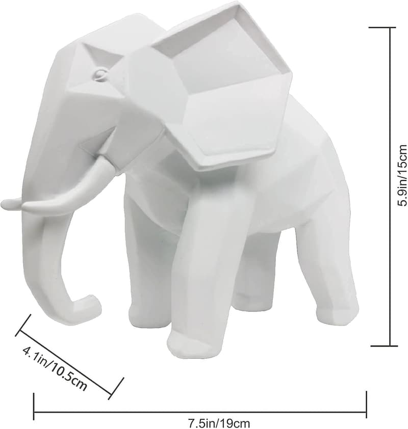 Modern Resin Geometric Elephant Sculpture for Home Decor