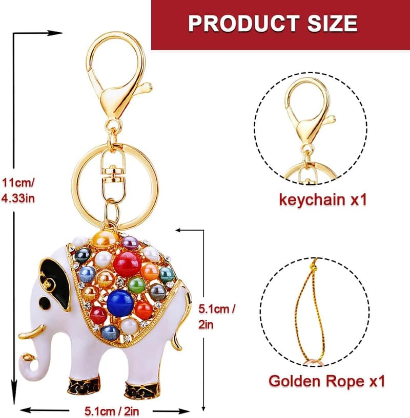 Elephant Christmas Ornament - Metal with Rhinestones for Kids