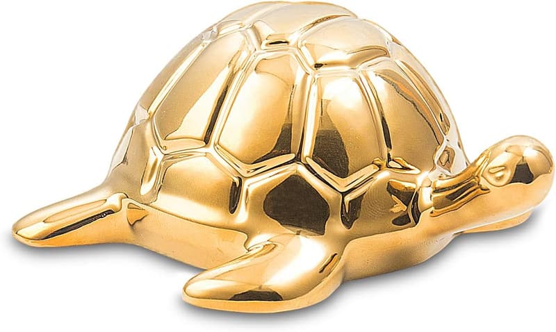 Ceramic Gold Turtle Statue for Home Decor