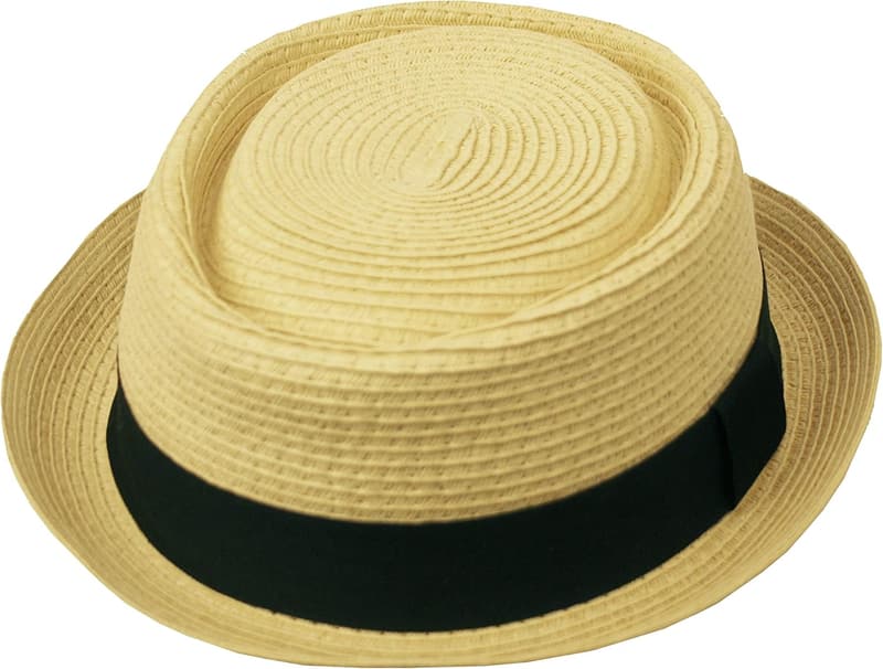 Men's Summer Straw Fedora Hat with Upturned Brim