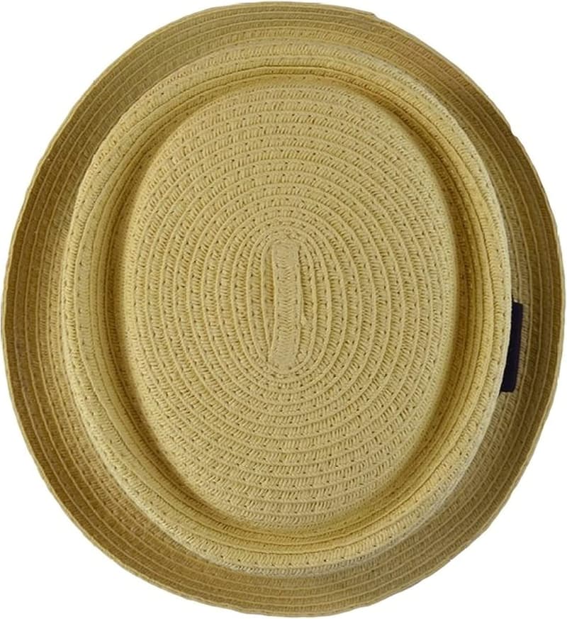 Men's Summer Straw Fedora Hat with Upturned Brim
